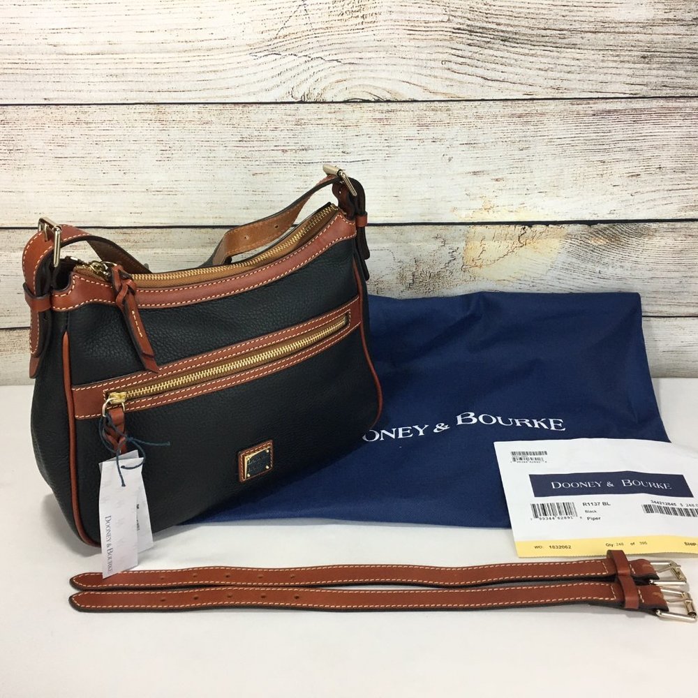 Dooney & Bourke Black and Tan Shoulder Bag